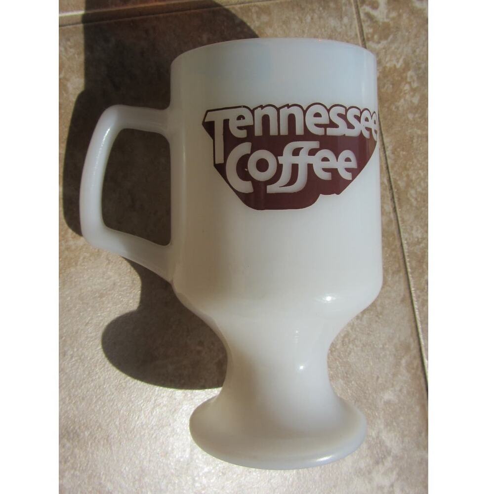 Vintage Milk Glass George Dickel Tennessee Sour Mash Whiskey Coffee Mug